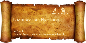 Lazarovics Mariann névjegykártya