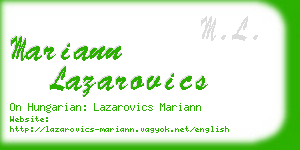 mariann lazarovics business card